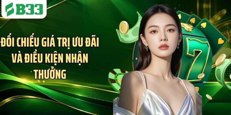 Đối chiếu giá trị ưu đãi và điều kiện nhận thưởng